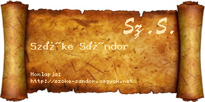Szőke Sándor névjegykártya