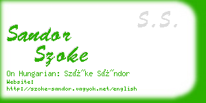 sandor szoke business card